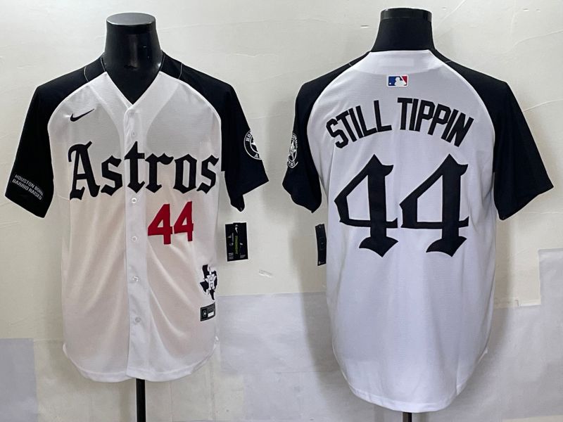 Men 2025 Houston Astros #44 Still Tippin White Black Five generations Joint Name Nike MLB Jersey style 3->houston astros->MLB Jersey